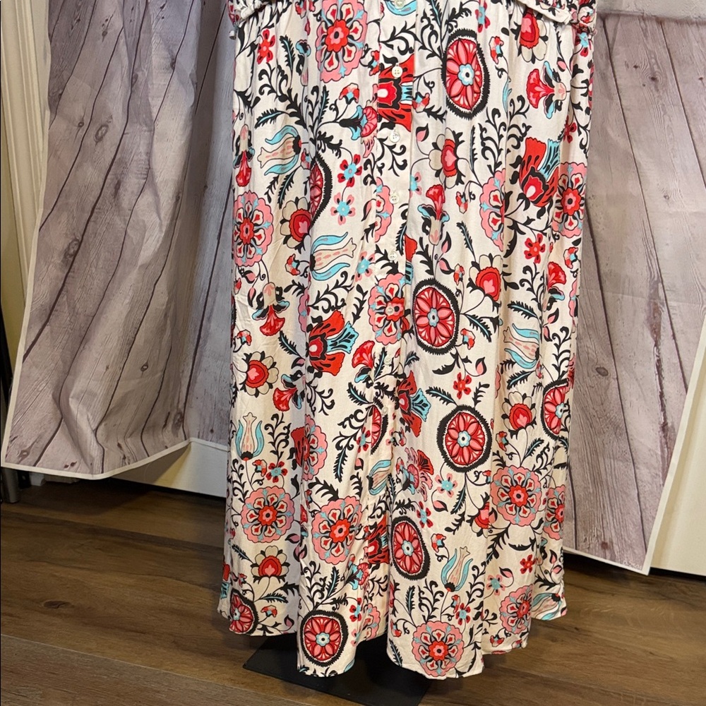 NWT T TAHARI Floral V-Neck Maxi Dress - Picture 2 of 14